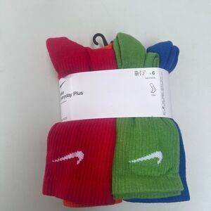 Nike Mens Everyday Performance Training PLUS Crew Socks 6 Pairs DRI-FIT SZ 6-8